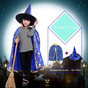 BANZU Trang phục Quần áo Mũ sao Hóa trang Bọn trẻ Quần áo phù thủy Áo choàng sao Áo choàng Halloween Áo choàng cosplay Hiển thị trang phục Trang phục biểu diễn
