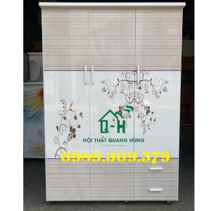 TỦ NHỰA ĐÀI LOAN 3 CÁNH IN 3D CAO CẤP - TỦ NHỰA GIÁ RẺ TẠI XƯỞNG