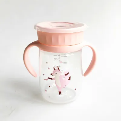 Phanqy Water Bottle For Kids 360° Training Cup Spill-Proof And Easy-Grip Drinking Cup BPA Free 300ML
