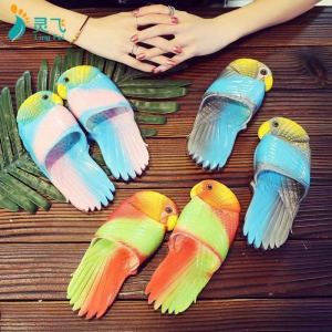 Free Shipping 024 Summer Plastic Slippers Cartoon-Themed Quirky And Fun Designed For Couples And Parents And Children PVC Parrot Style
