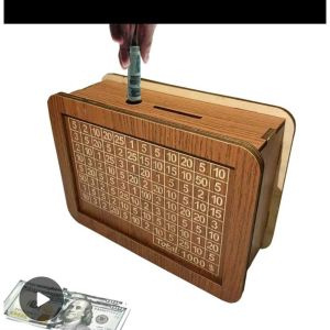 Kids Money Box Money Box with Calculator Retro Wooden Money Box Handmade Vintage Piggy Bank Money Box Organiser Save Ta