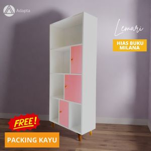 Adapta - Lemari Buku Minimalis - Lemari Hias Ruang Tamu Aesthetic - Lemari Hias Kamar Tidur