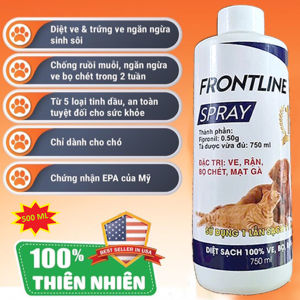Dung Dịch Xịt Ve Rận Bọ Chét Chó Mèo Frontline Spray 500ml Chính Hãng Loại Bỏ Bọ Chét Trứng Ấu Trùng An Toàn Hiệu Quả