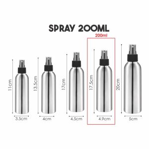 LL Empty Aluminum Bottles Minimalist Style Black Pump Atomizer Cosmetic Packaging Botol Aluminium Tahan Karat 多功能用途