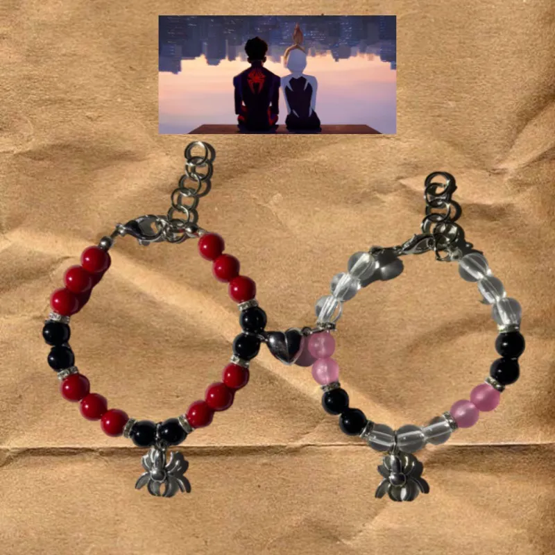 Batman x Spiderman Matching Bracelets, with Magnet