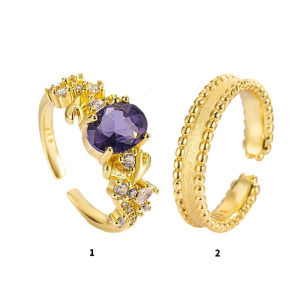 Stylish Purple Bauhinia Open Ring Offering Flexibility And Comfort Ideal For Everyday Wear And Special Event