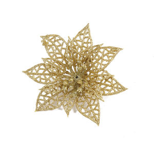 5 Cái/bộ 10CM Giáng Sinh Nhân Tạo Hoa Long Lanh Rỗng Hoa Cưới Xmas Tree Treo Năm Mới Đồ Trang Trí