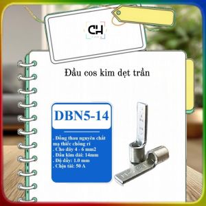 Đầu cos kim dẹp trần DBN5.5-105.5-14... Cos pin dẹt lõi đồng nối dây điện dây đồng túi 1000 cái