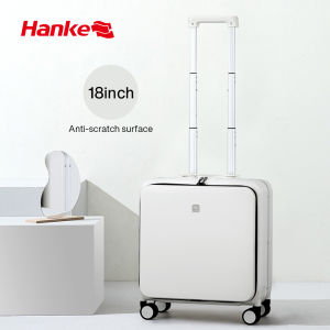 HANKE 22/24 Inch Front Opening Travel Luggage Women Small Suitcase 18/20 Inch Cabin Size Hand Carry Aluminum Frame Trolley Case H9831S