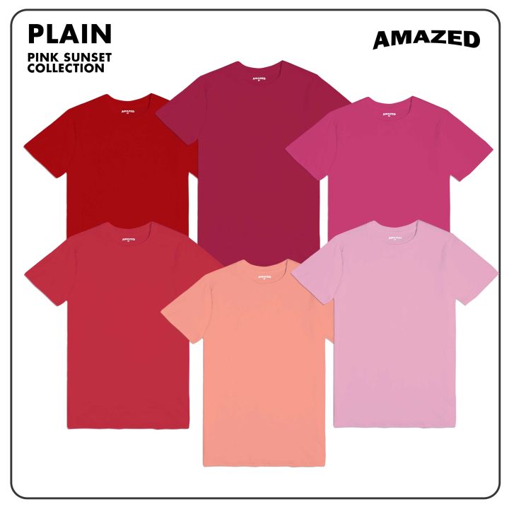 COLOR OF THE YEAR 2024 PEACH Pink Sunset Collection Plain Shirt T-shirts  (Light Pink, Peach, Muroise, Magenta, Fuschia, Red)
