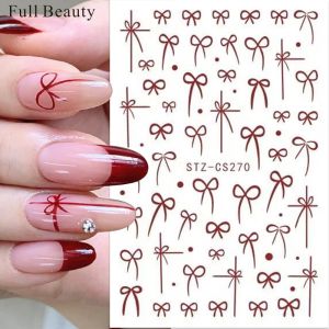 5D Three-dimensional Embossed Bow Nail Art Sticker Simple Bow Shaped Nail Decoration Stickers