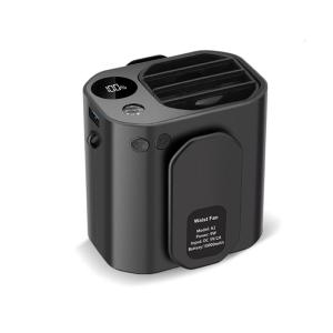 Rechargeable Waist Hanging Fan with LED Light Bladeless Wearable Neck and Belt Clip Cooling Fan for Camping and Travel