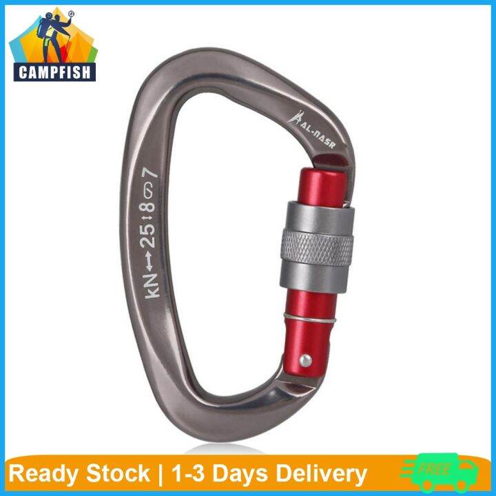 25KN Professional Aluminum Alloy Climbing Carabiner D-shape Screw ...