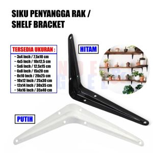 (1PCS). Siku Besi L Penyangga Rak Dinding Breket Shelf Bracket PREMIUM (Harga Per 1 Pcs / 1 Biji)