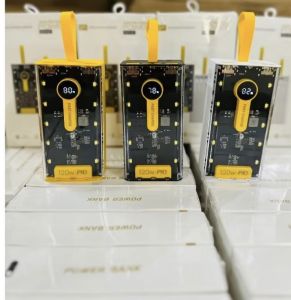 sạc dự phòng trong suốt 50000mah 20000 mah 4 cổng ra tích hợp cáp sạc đèn led bảo hành 1 năm
