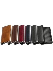 RFID Carbon fiber anti-theft cardholder metal card wallet for men with multiple card slots card holder Card