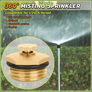Moda Brass Misting Nozzles Adjustable 1/2 inch Centrifugal Water Atomizing Spray Nozzle Garden Irrigation 360 Degree