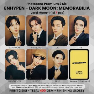 (ISI 7 PCS) Photocard ENHYPEN DARK MOON MEMORABILIA - Potocard PC Enha Premium 2 Sisi Kartu Kpop Merch Unofficial Replika