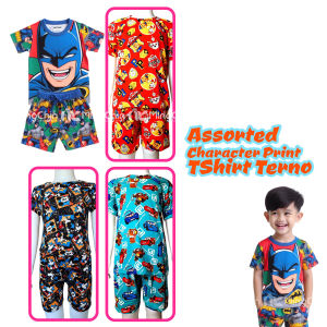✅ T-Shirt TERNO Pambahay | ASSORTED Colorful Cartoon Print Clothing Sets for Kid Newborn Baby Small Medium | Terno for kids boy Pambata Damit Panglakad OOTD kids outfit for boys | Free Shipping COD Bargain Sale - Ming Chin