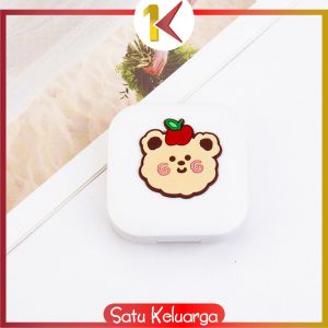 SK-K163 Kotak Tempat Softlens Motif Karakter dengan Cermin Praktis Portable / Mini Softlens Case