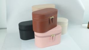 Customizable Name Ladies Saffiano Split Leather Travel Toiletry Case Bag - Makeup Organizer Dopp Kit Cosmetic Bag Set2026