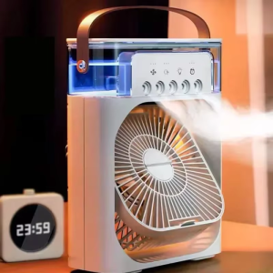 Mini Air Cooler 3in1Kipas Angin AC Portabel Humidifier 600ml 3 Speed USB Hemat Daya