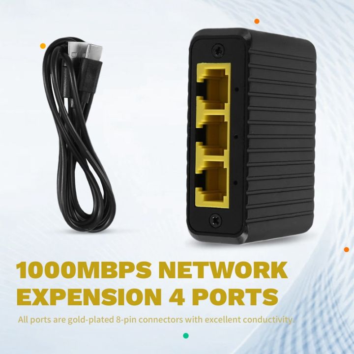 Full/Half Duplex Ethernet Switch 1000Mbps Network 4 Ports 1in 3 Out ...