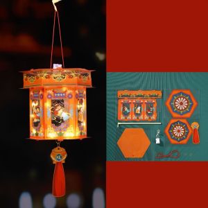 gigbm lantern chinese灯笼 traditional 中秋节灯笼diy Cartoon Mid Autumn Glowing Lanterns Chinese Style Waterproof Handheld Lantern Royal Court Lanterns DIY Portable Lantern Mid-Autumn Festival