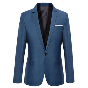Cherise （Handsome）Mens Fashion Business Casual Long Sleeve Pockets Suits Wedding Suit Coat