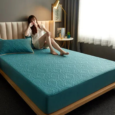 Bọc Nệm Chống Thấm Nước Mới Ga Trải Giường May Chần In Hình Cỡ Queen Đôi King