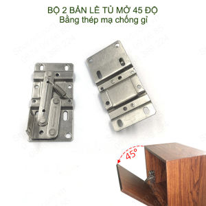 Bộ 2 bản lề 45 độ dùng cho tủ bếp tủ giày làm bằng thép mạ niken chống gỉ