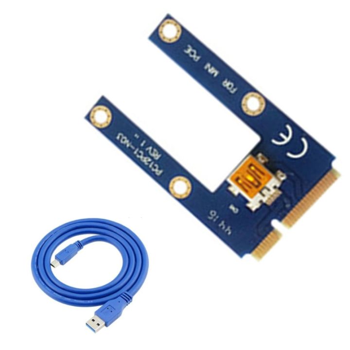 Mini PCIE Adapter 1X to 16X Pciexpress Riser Card Pcie Slot USB 3.0 Multiplier Adapter for