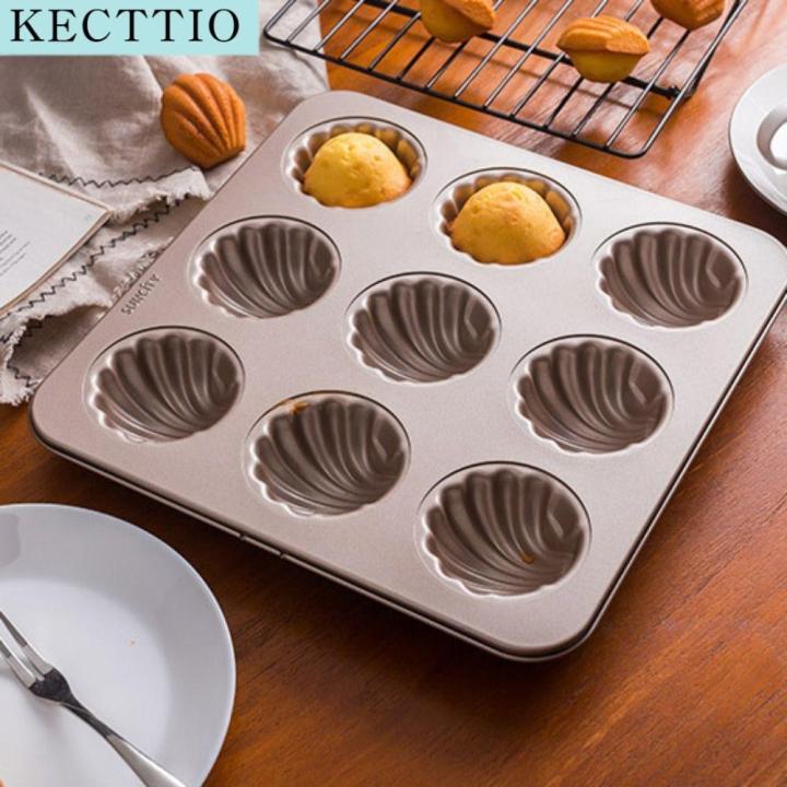 KECTTIO Không dính Khuôn bánh Madeleine Thép cacbon 4/6/9/12 khoang ...