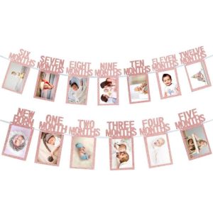 Baby Boy Girl First Birthday Photo Display 12 Months Frame Set Remember Journey