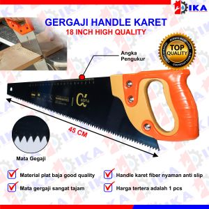 Gergaji Kayu 18 Inch Gagang Kayu + Karet