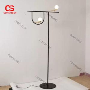Đèn Sàn Kim Loại Quả Cầu Đôi Nghệ Thuật Phong Cách Bắc Âu Hiện Đại