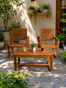 Bộ Sofa Ngoài Trời Gỗ Tự Nhiên 100% - Phù hợp phòng khách - Ban Công - Sân Vườn và Quán Cà Phê