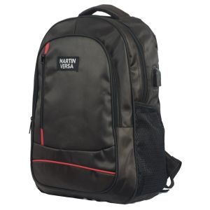 Martinversa TP7 Tas Ransel Polo Pria Backpack Laptop USB Charger Sekolah Kerja Kanvas nylon