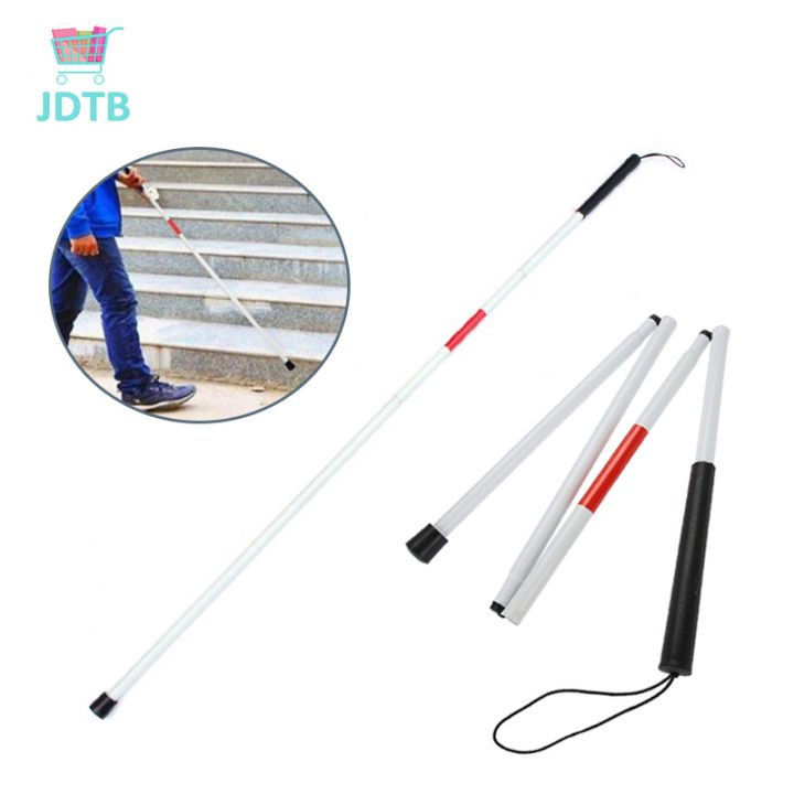 Folding Mobility Cane Folds in 4 Sections Blind Cane For The Blind And Visually Impaired Red