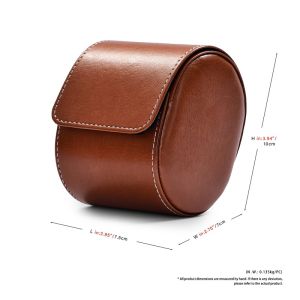 Oirlv 6 Colors Leather Travel Watch Case Single Watch Box for Women Men Portable Watch Storage Roll Organizer Bag Pouch B009