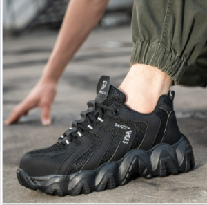 QINHUIZE Safety shoes new light mens shoes steel toe cap anti-smashing anti-puncture work outdoor construction site safety boots