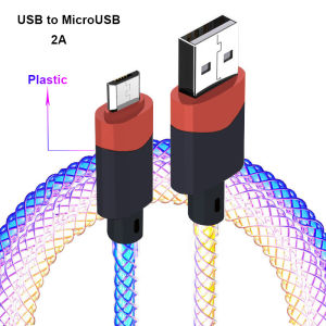 3 in 1 Super Fast Charging Cable 6A RGB Illusion Streamer USB Cable Gradient Colorful Streamer 100W PD Data Cable USB C Quick Charge Line Type C Quick Charge Wire Compatible with All Major Phone