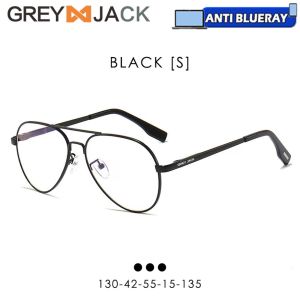Grey Jack Kacamata Antiradiasi Blueray Style Aviator Trendy Metal+TR90 Bisa Minus Fashion Wanita dan Pria Terbaru 1102