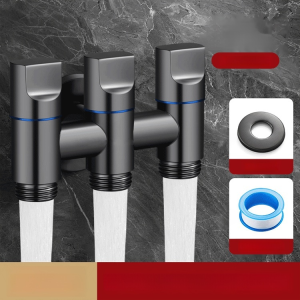 วาล์วมุมทองแดงทั้งหมดสามทาง วาล์วน้ำเข้าทางสี่ทาง