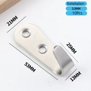 10Pcs Gantungan Baju Stainles Kaitan / Kait Baju Dinding / Gantungan Baju Stainles / Hook Single