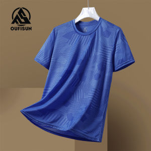 [OUFISUN] Summer Sports T Shirts For Mens Fitness Running T-Shirt Short-Sleeved Top Loose Mens Casual T-Shirt Breathable Quick-Drying T-Shirt Badminton Shirt
