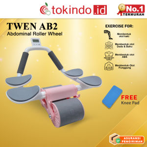 TWEN Ab Wheel 2 Ab Roller Wheels Plank Trainer Abdominal Core Roller Automatic Fitness Perut Multifungsi