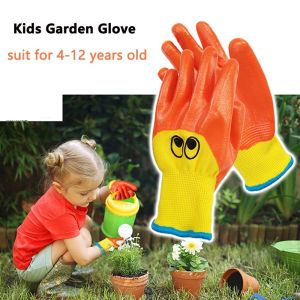 COUPLECOL Safety Gardening Gloves Anti Bite Cut Latex Children Protective Gloves Durable Waterproof Kids Garden Glove Garden Supplies