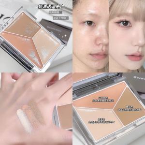 Sweetmint Concealer 3-Color Concealer Palette Highlight Contour Palette Dark Circle Cover Makeup
