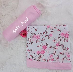 Telekung Printed Bunga Rose Dewasa WomenS Muslimah Kain [ Fabric ] Viscous Attire